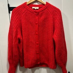 Sezane Red Emile Jumper Cardigan Size Small